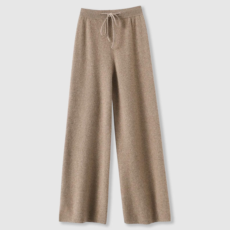 Sofia Amoretti women's cashmere wide-leg pants with elegant draping and relaxed luxurious silhouette