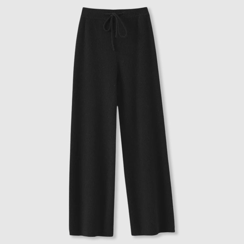 Sofia Amoretti cashmere wide-leg pants women elegant draped silhouette luxurious soft fabric