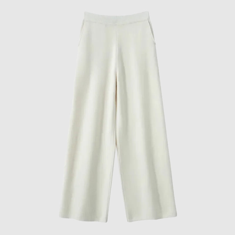 Women's high-waist floor-length casual pants cotton blend stretch relaxed drape sophisticated fit