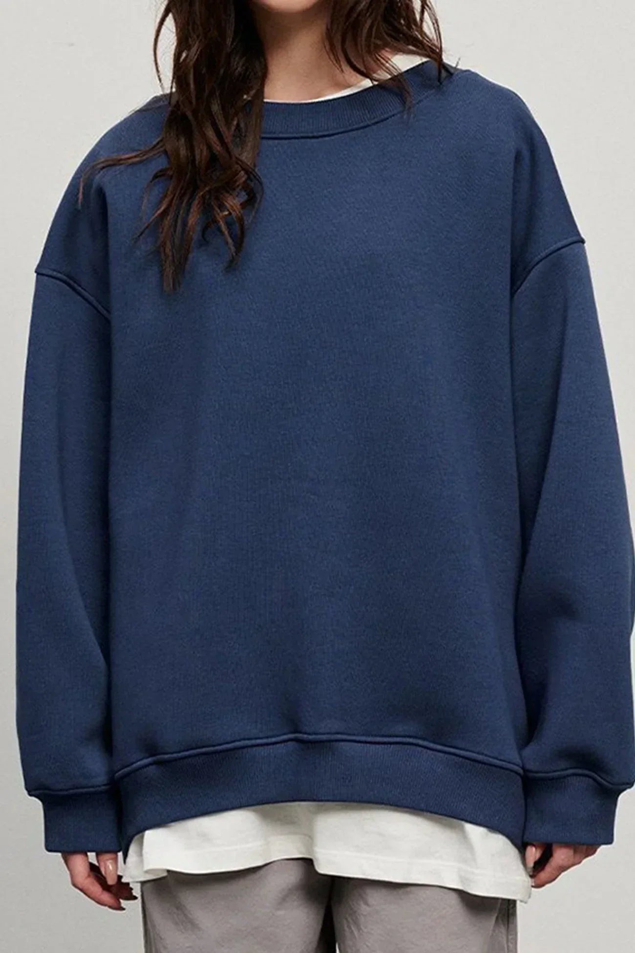 Women's oversized organic cotton crew neck sweatshirt in bright vibrant color relaxed fit