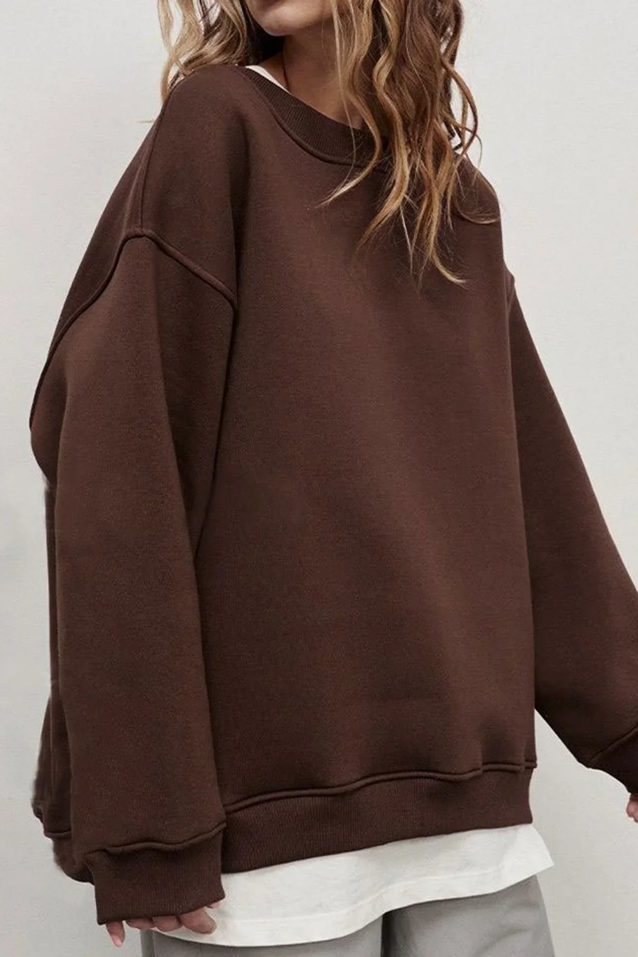 Women's oversized organic cotton crew neck sweatshirt in bright vibrant colors relaxed fit