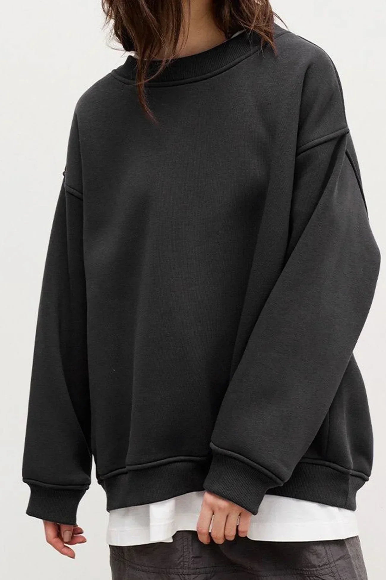 Women's oversized organic cotton crew neck sweatshirt in bright vibrant color relaxed fit