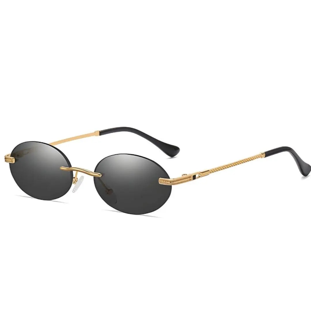 Solis Prestige oval sunglasses gold accent frame minimalist design unisex fashion eyewear