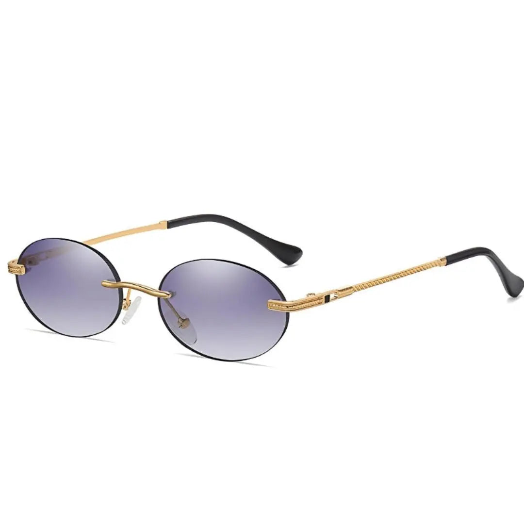 Solis Prestige oval sunglasses gold accent frame minimalist silhouette unisex fashion eyewear