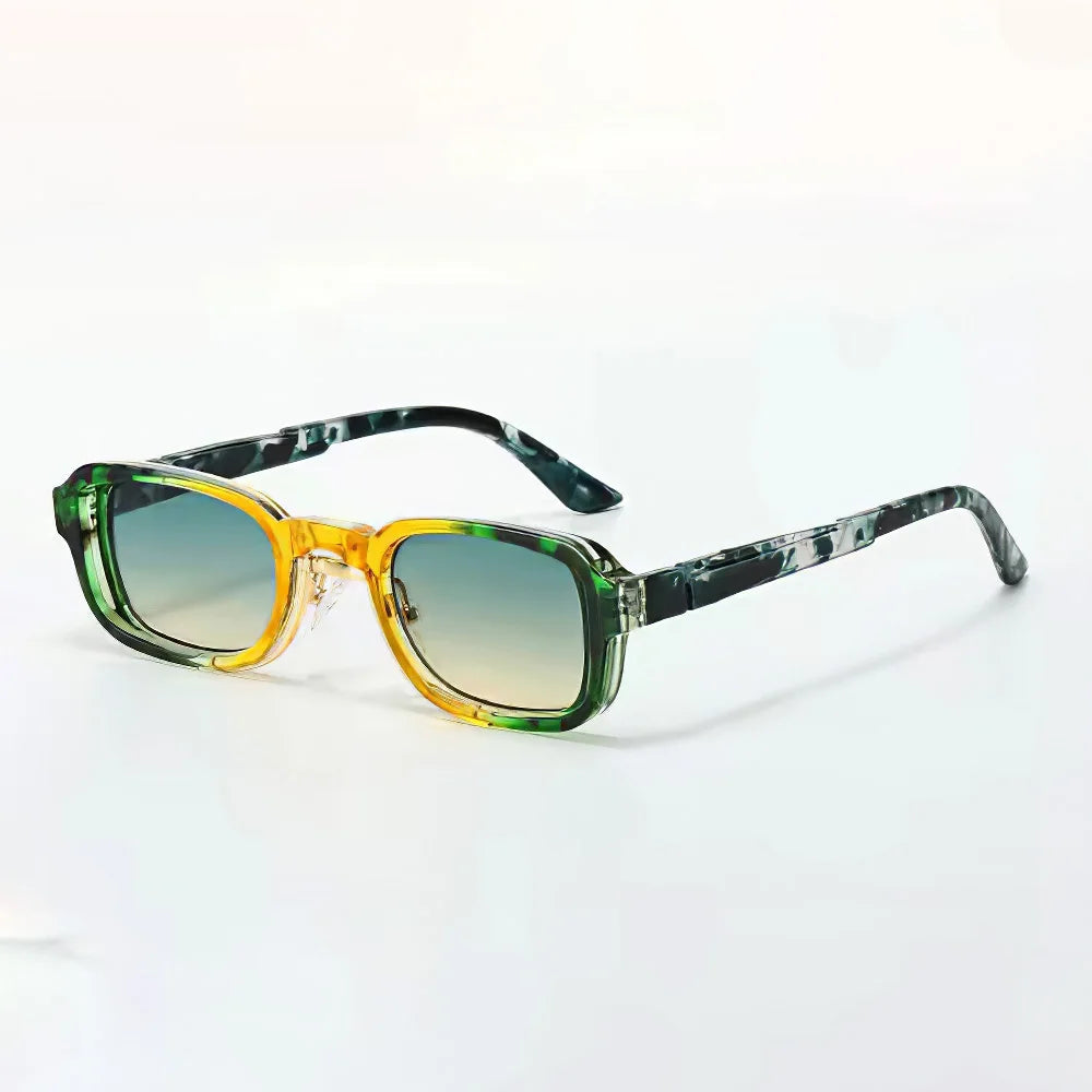 Retro rectangular sunglasses gradient tinted lenses bold rims vintage-inspired everyday fashion accessory