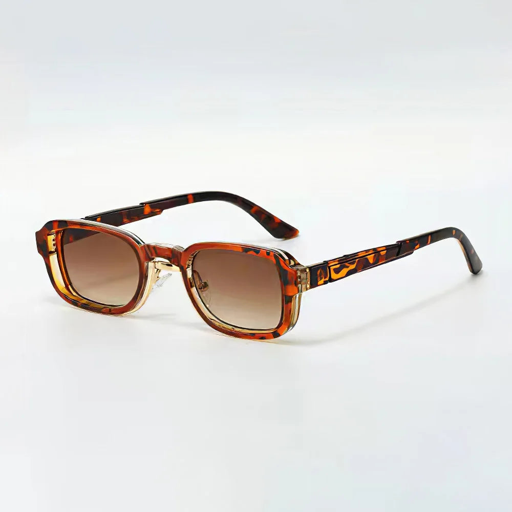Retro rectangular sunglasses with vintage gradient lenses and bold rims for everyday fashion