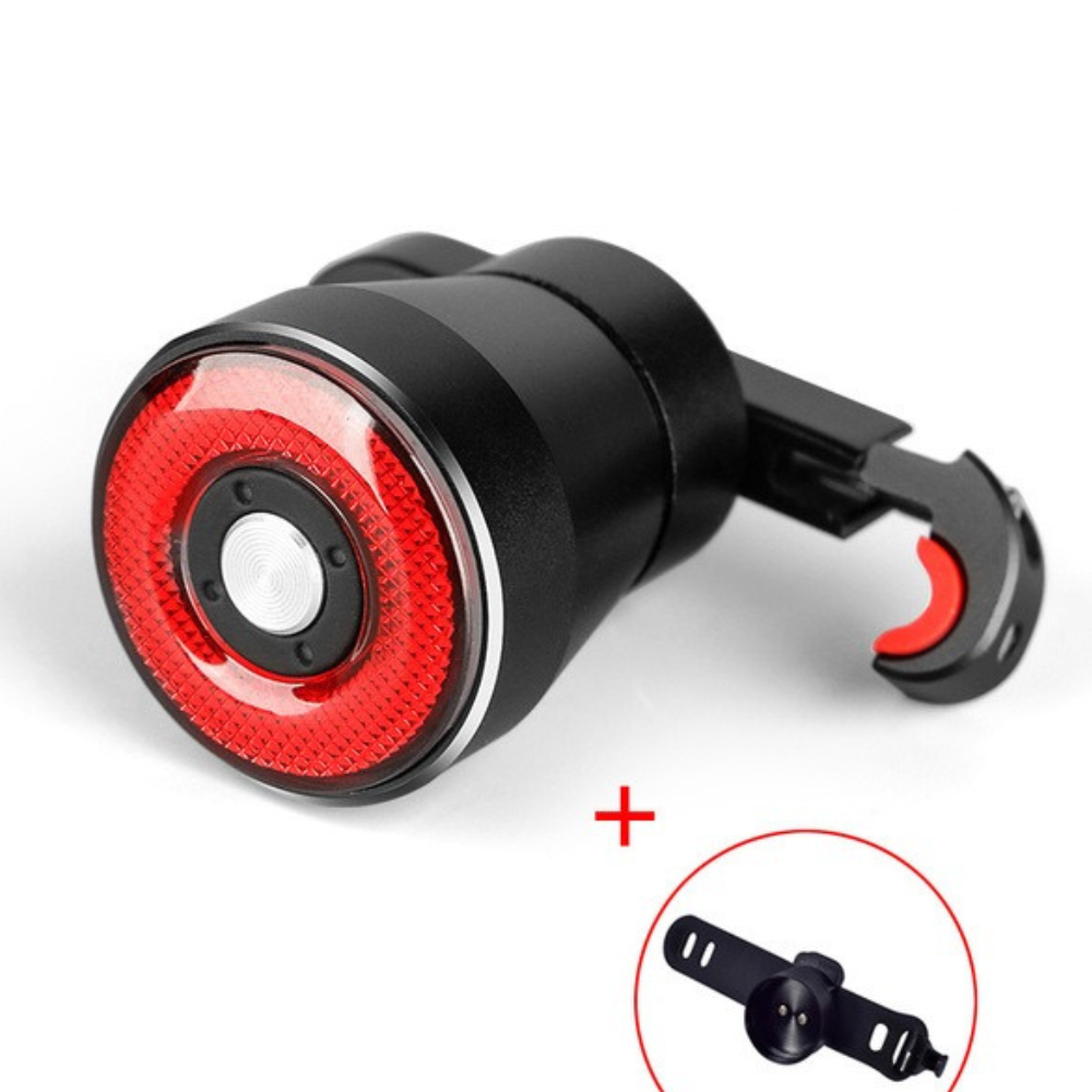 Smart rear bike light 50 lumens brake-activated visibility for urban cyclists all weather