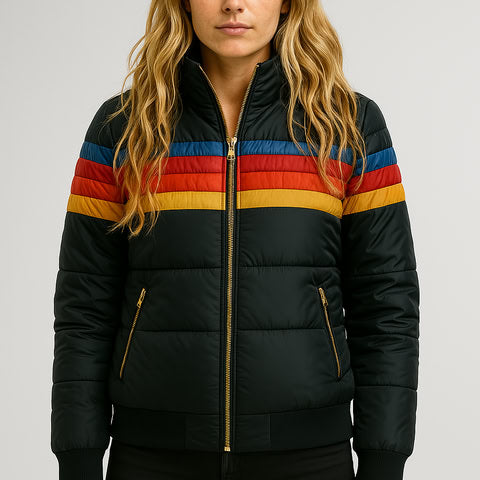 Sorrel waterproof lightweight puffer jacket bold color-block insulation zip pockets winter