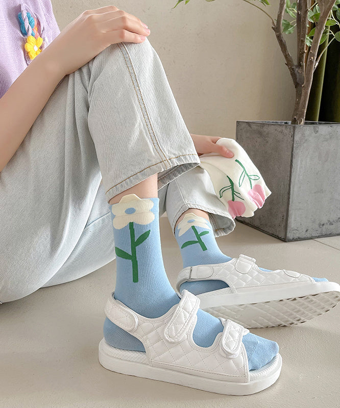 Chaussettes polyvalentes à motif tulipe pour le printemps et l'automne - Urbann-Vibe