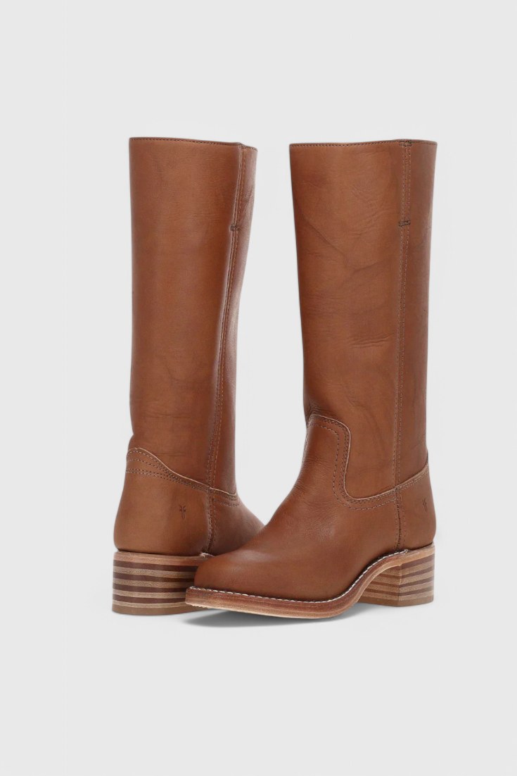 Women's black leather knee-high boots square toe silhouette premium quality daily wear