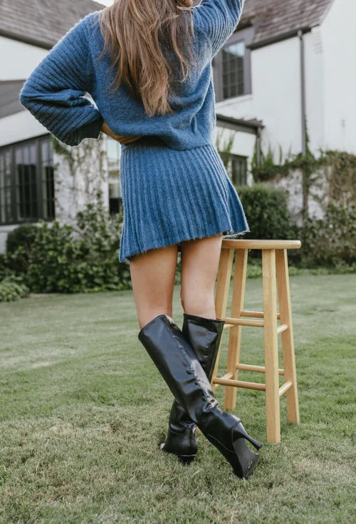 Women's oversized cotton knit sweater set in neutral tones, soft breathable fabric for all-season wear