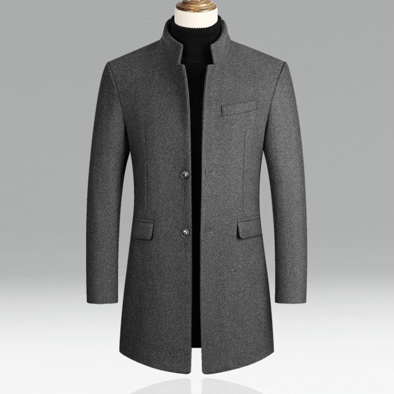 Men's premium slim-fit jacket in classic neutral tone with elegant structured silhouette for modern wear