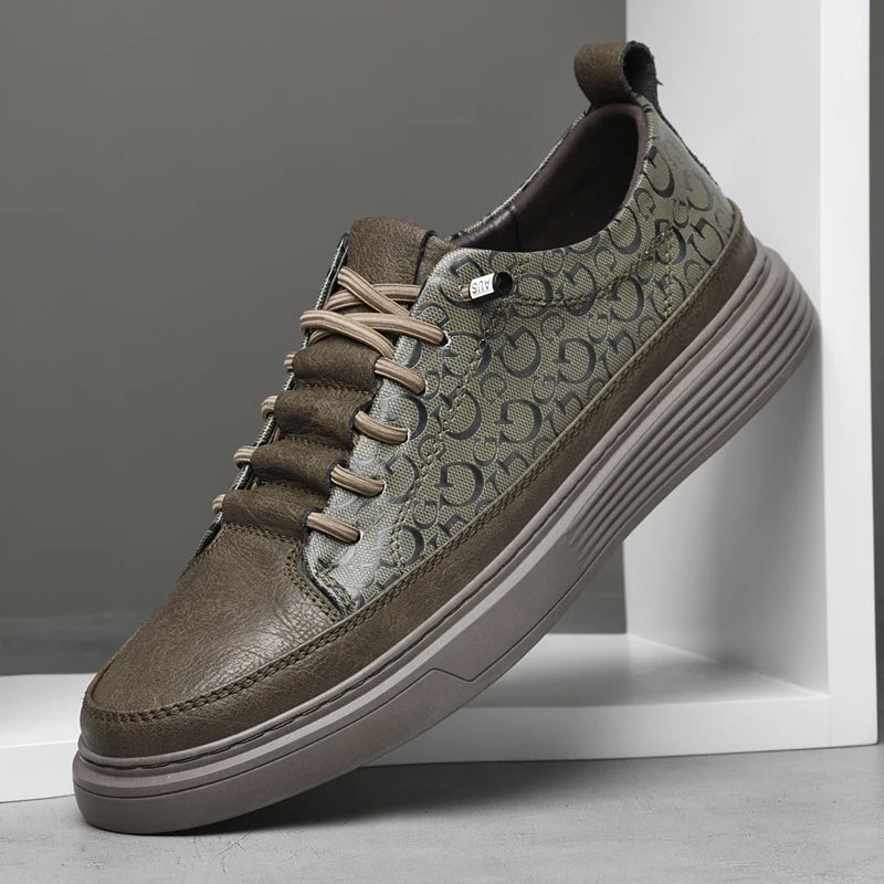Unisex slip-on leather sneakers casual street style cushioned EVA insole breathable urban comfort