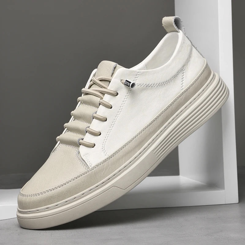 Unisex slip-on leather sneakers street-style cushioned EVA insole breathable urban comfort design