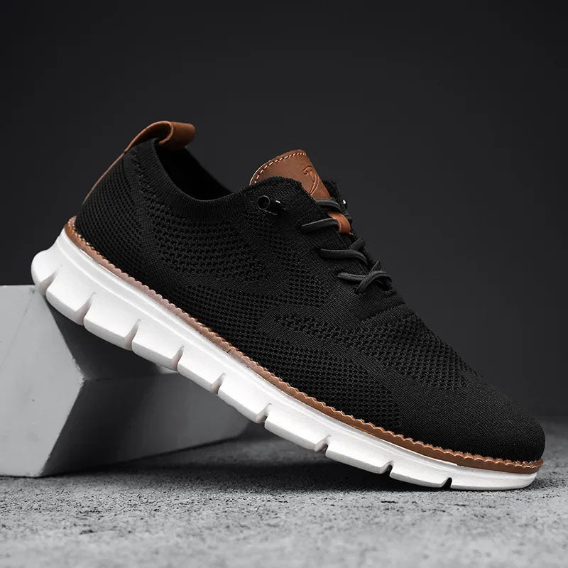 White StrideFlex Elite mesh sneakers lightweight casual summer style with durable rubber outsole