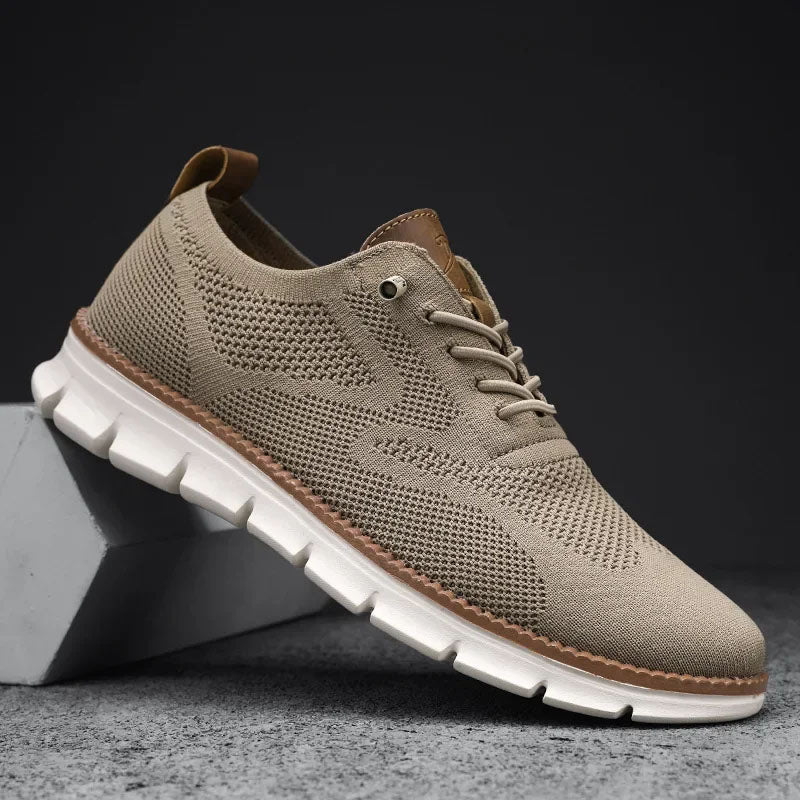 White StrideFlex Elite mesh sneakers lightweight breathable upper durable rubber outsole casual summer style