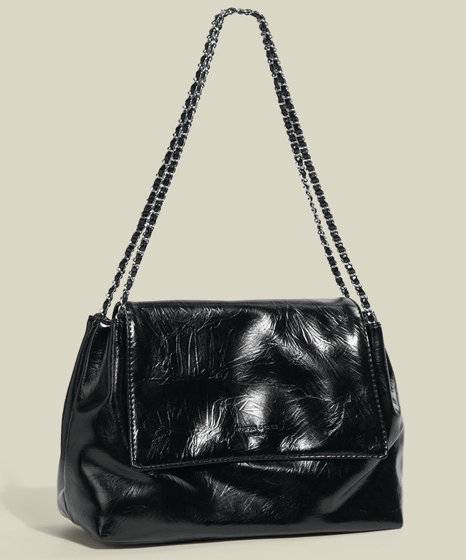 Sac à rabat en similicuir noir solide et durable - Urbann-Vibe