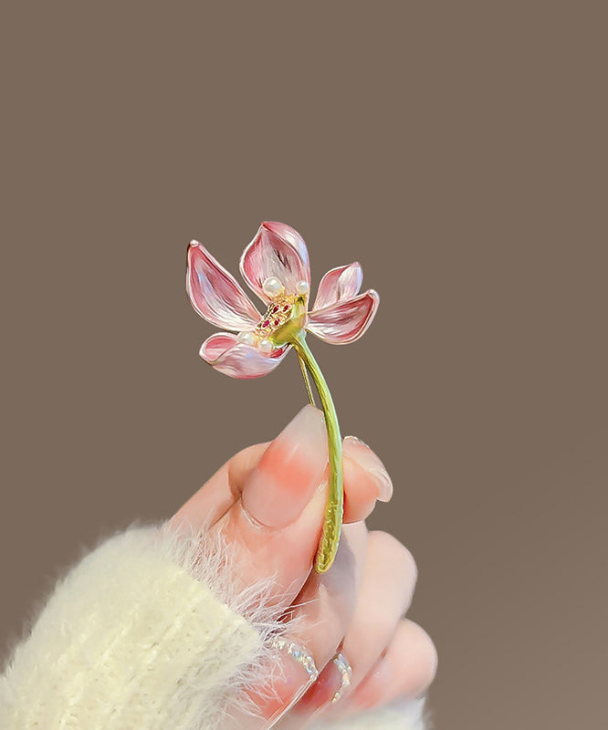 Épingle à cheveux en alliage de cuivre rose en forme de lotus - Urbann-Vibe