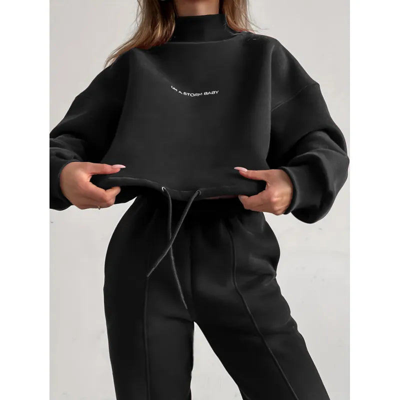 Women's tracksuit comfortable fit training relaxation stylish polyester blend modern athletic wear