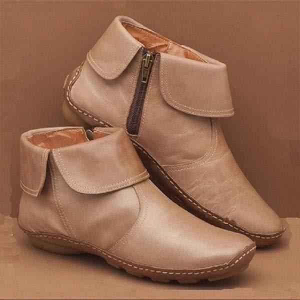 Women's black faux leather ankle boots cushioned insole flexible rubber outsole all-day comfort
