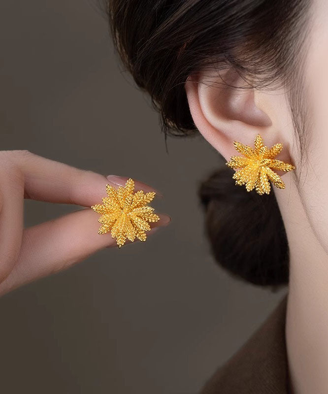 Boucles d'oreilles élégantes en alliage de cuivre doré en forme d'oreille de blé - Urbann-Vibe