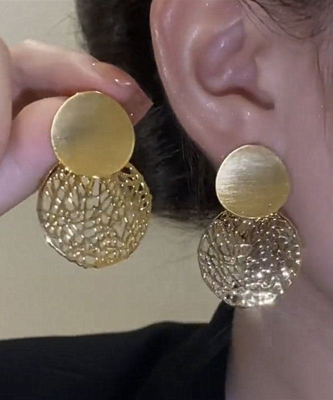 Boucles d'oreilles pendantes élégantes en argent sterling doré et pailleté - Urbann-Vibe