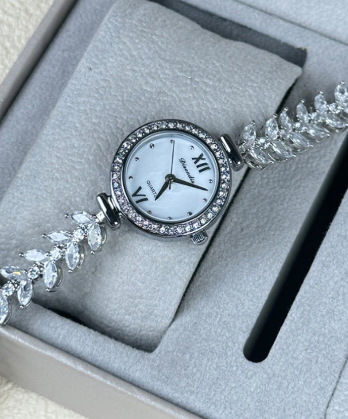 Montres élégantes en soie, acier inoxydable, zircon, mouvement à quartz, étanches - Urbann-Vibe