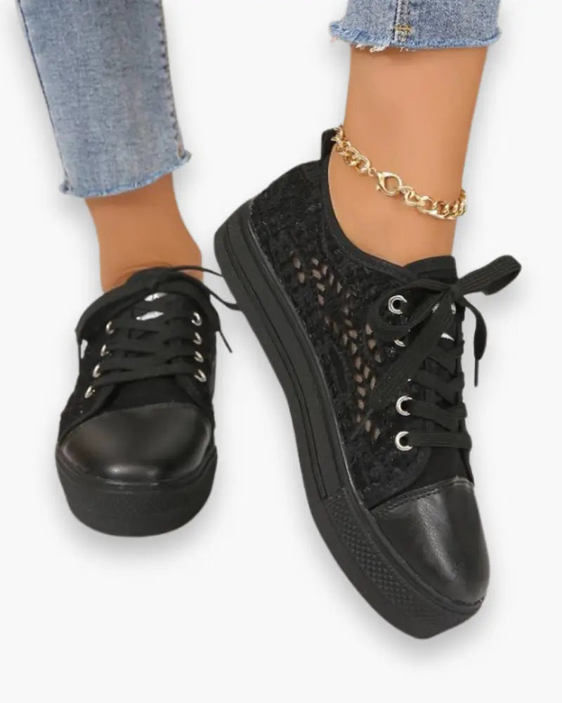 White women's breathable sneakers sleek ergonomic design for all-day professional comfort