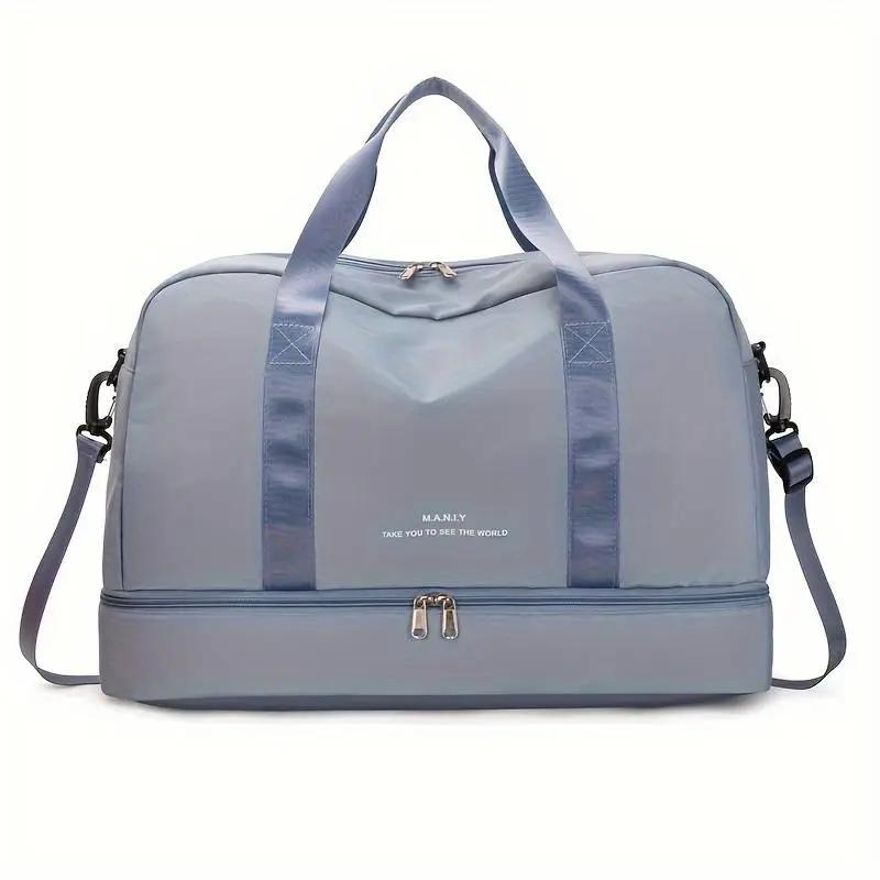 Women's stylish travel carry-on bag with organized compartments, shoe section, elegant design