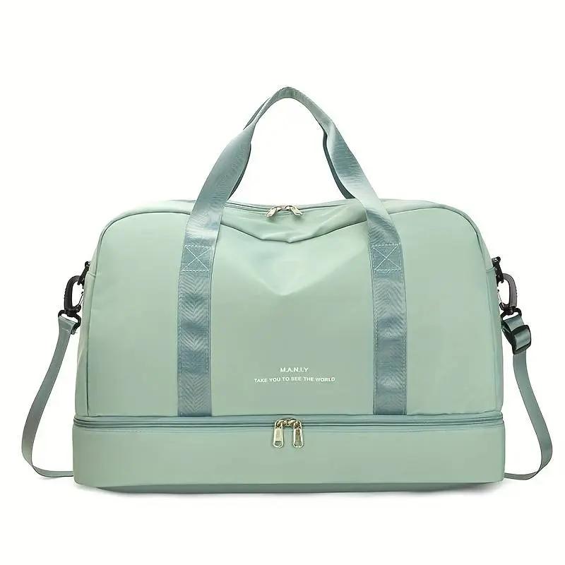 Women's elegant travel bag with organized compartments, carry-on friendly, dedicated shoe section