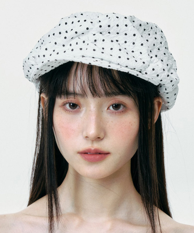 Chapeau breton fin et polyvalent à pois blancs - Urbann-Vibe