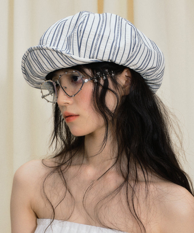 Chapeau breton rayé fin à la mode japonaise d'été - Urbann-Vibe
