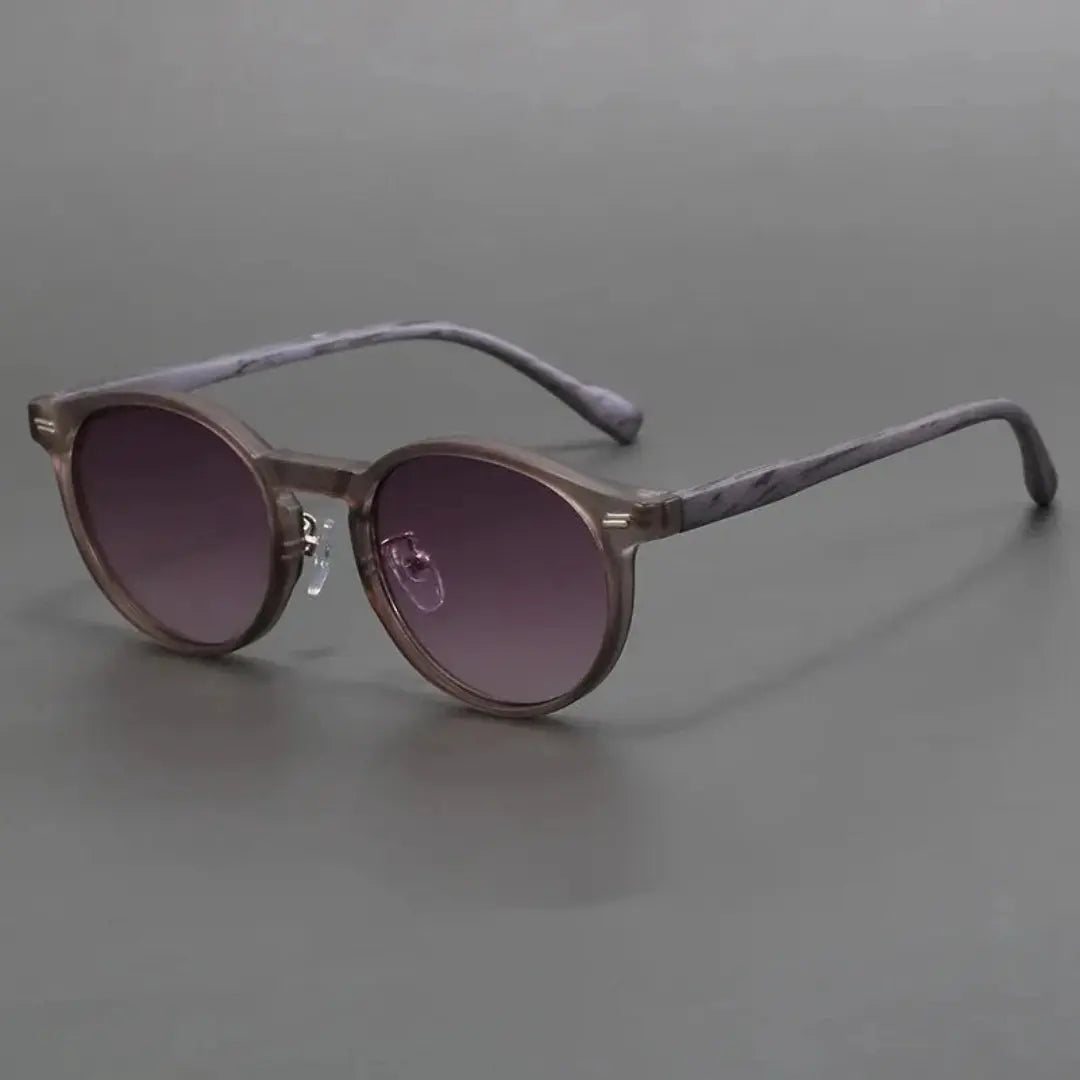 Round wood-frame sunglasses with scratch-resistant lenses, ergonomic lightweight design for outdoor use