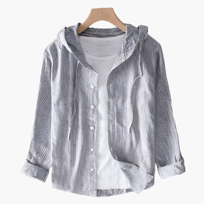 Women's lightweight cotton hooded blouse loose relaxed fit versatile casual top for work and travel