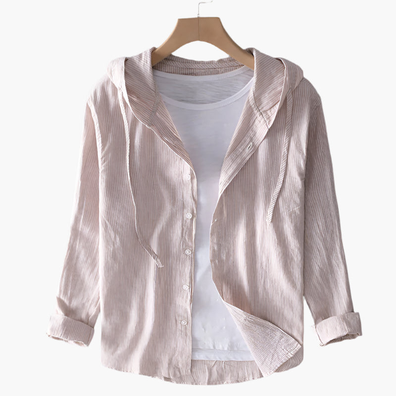 Women's lightweight cotton hooded blouse loose relaxed fit versatile casual work travel top