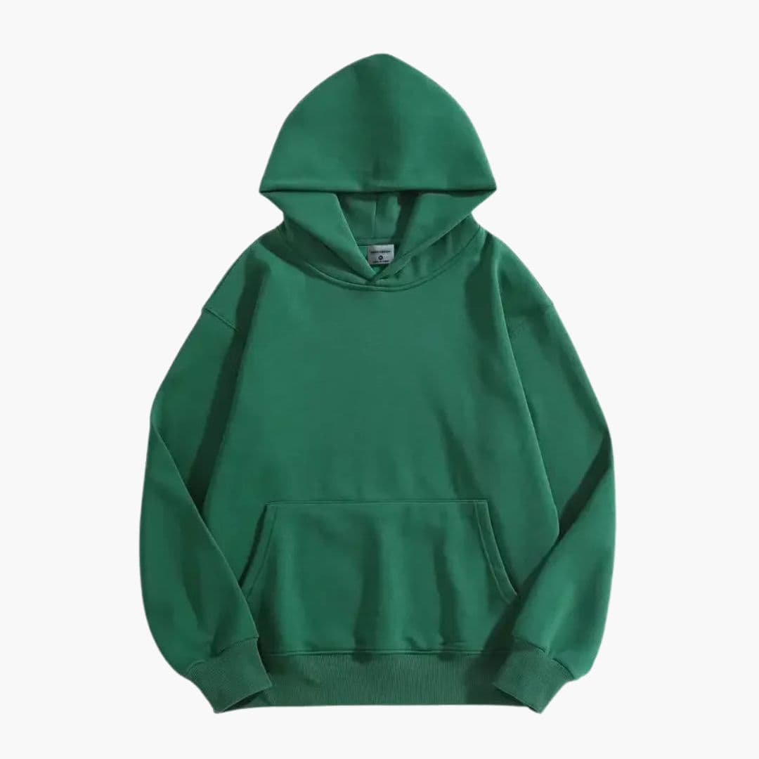 Men's plain pullover hoodie regular fit with adjustable drawstring hood and front kangaroo pocket