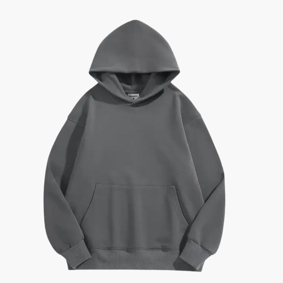 Men's plain pullover hoodie regular fit with adjustable drawstring hood and front kangaroo pocket