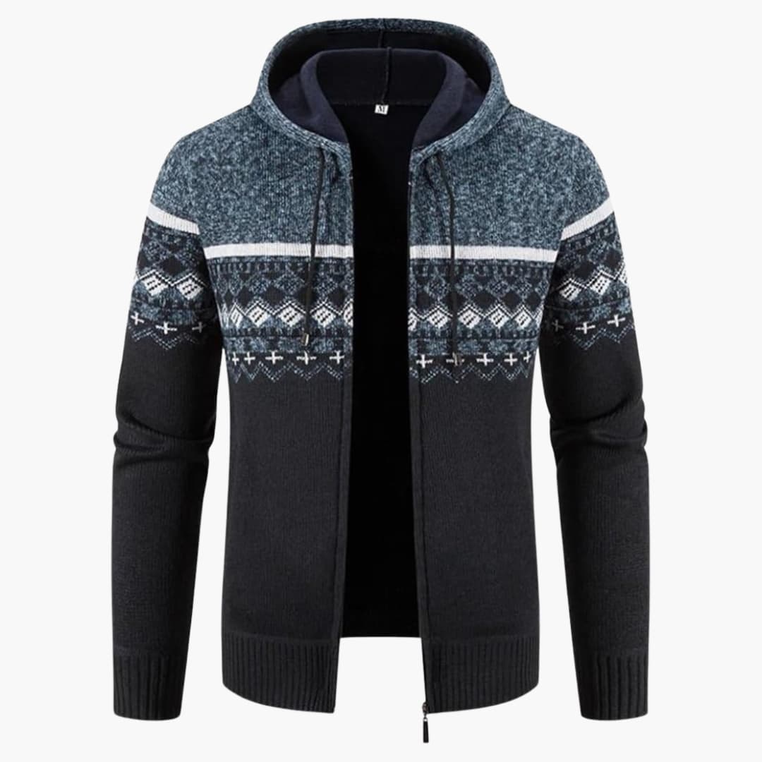 Men's gray mesh zip-up hoodie athletic cut ribbed cuffs integrated hood side pockets