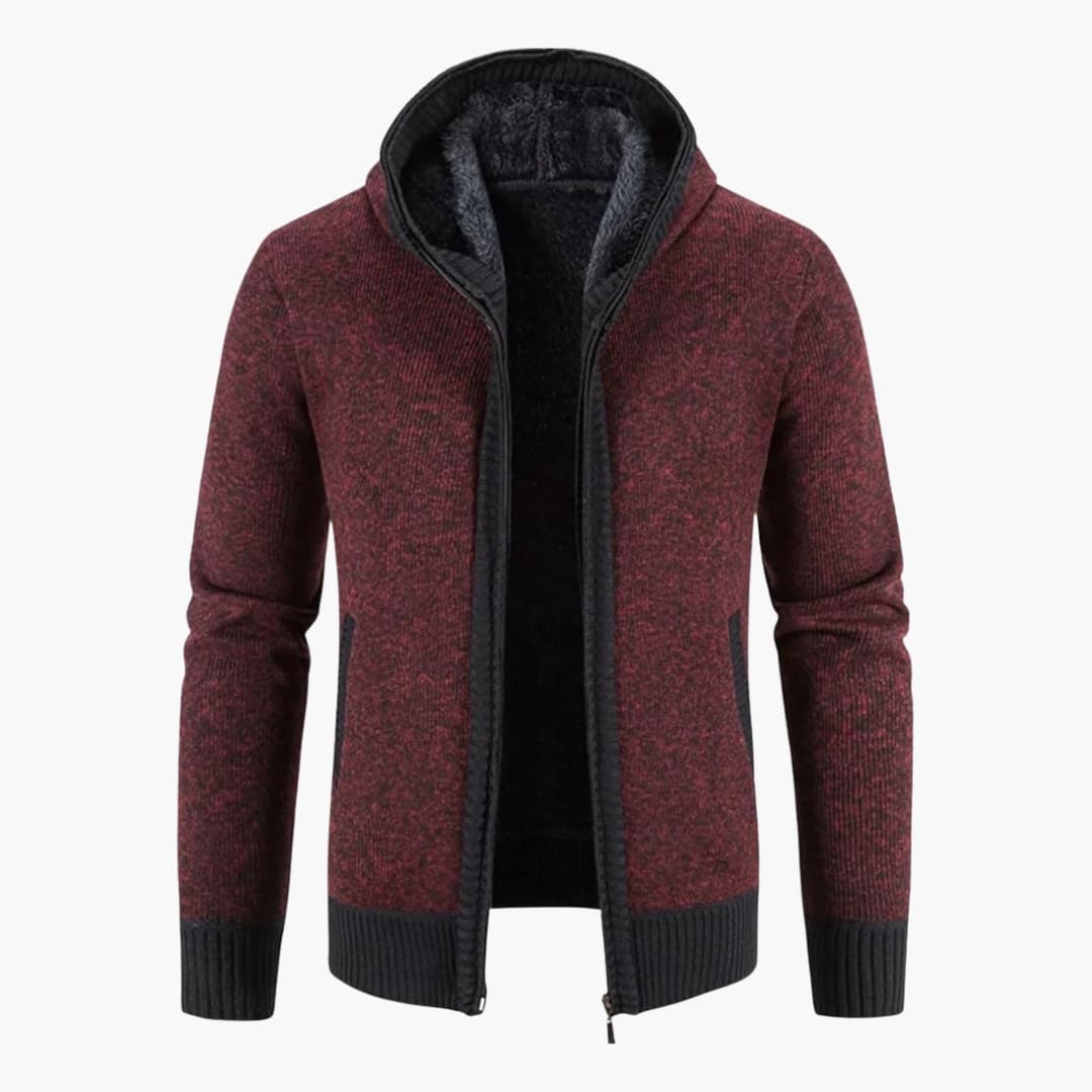 Men's gray mesh zip-up hoodie athletic cut with ribbed cuffs, hem, and integrated hood