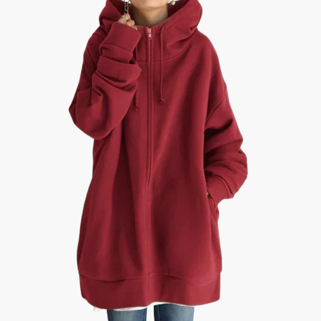 Oversized women's hoodie relaxed fluid cut everyday comfort effortless casual style neutral tone
