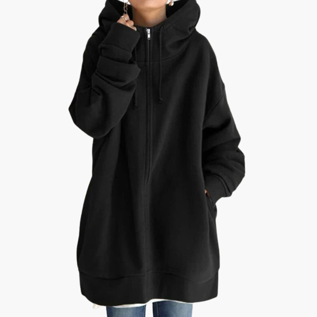 Women's oversized hoodie relaxed fluid cut everyday casual style drop-shoulder silhouette