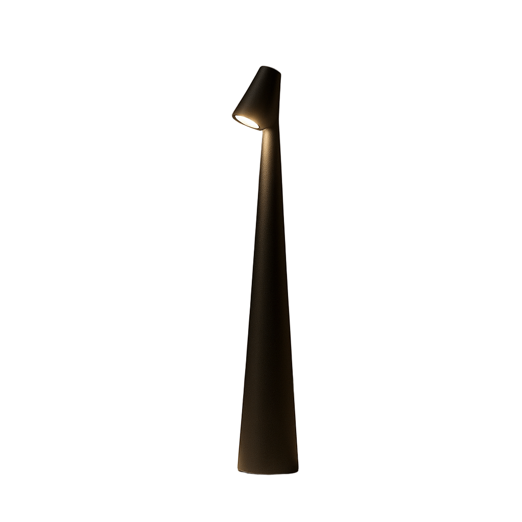 Rechargeable cordless table lamp with adjustable directional head for home office and cozy spaces