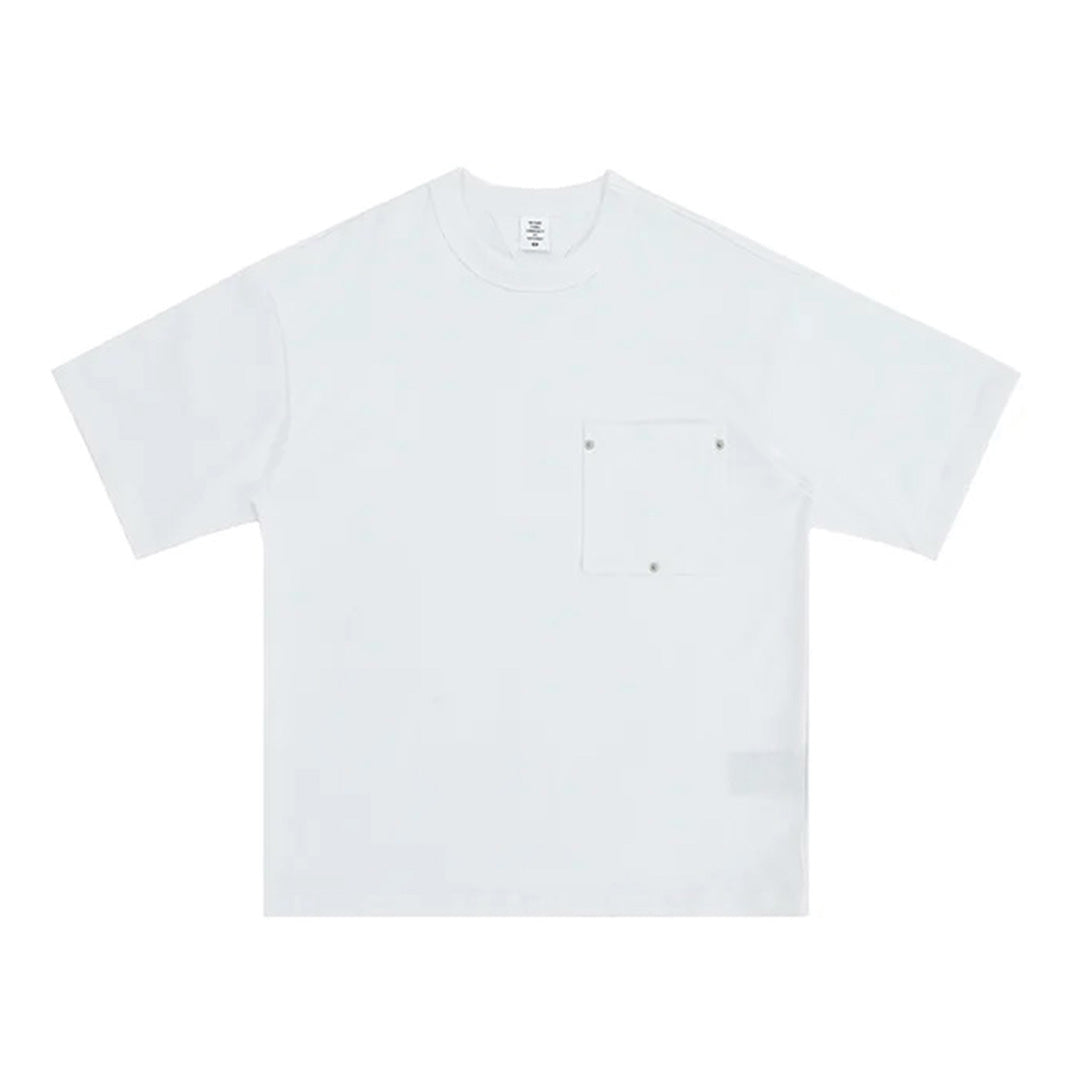 Men's cotton pocket t-shirt with triangle rivet accent detail, casual everyday basic, breathable fit