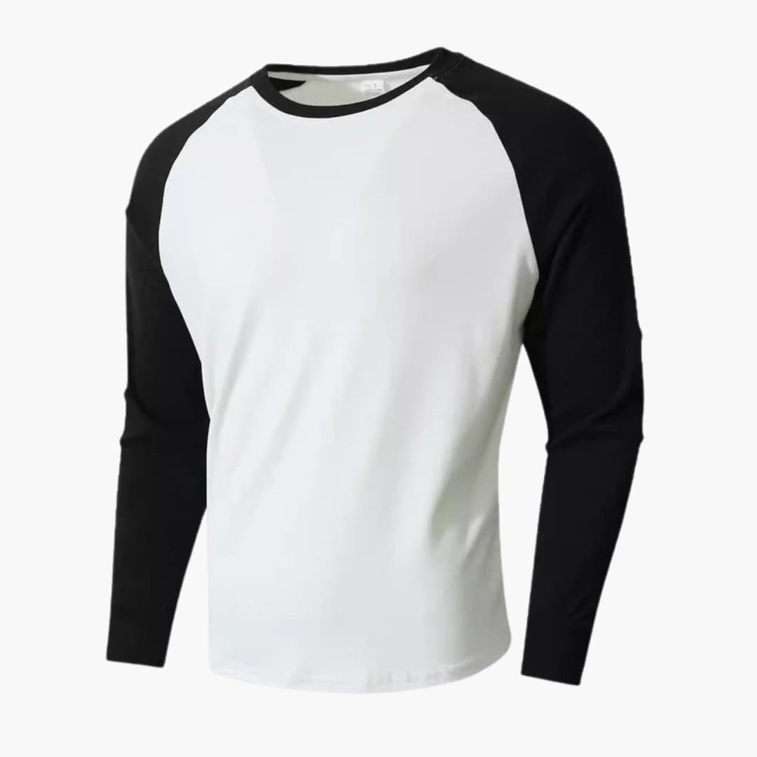 Men's raglan sleeve long sleeve sports T-shirt crew neck athletic performance comfort fit