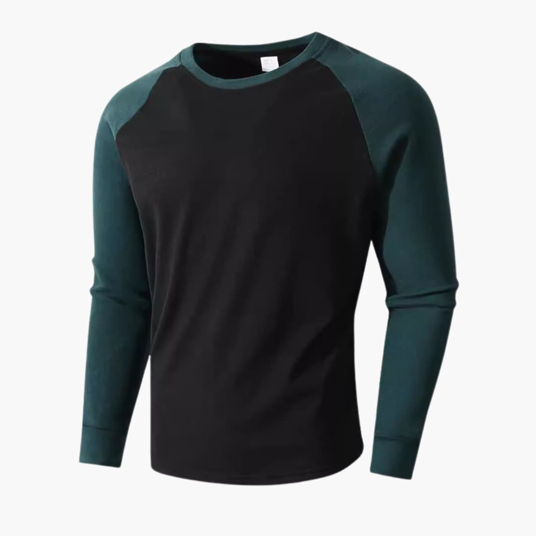 Men's raglan sleeve long sleeve sports T-shirt crew neck athletic performance fit