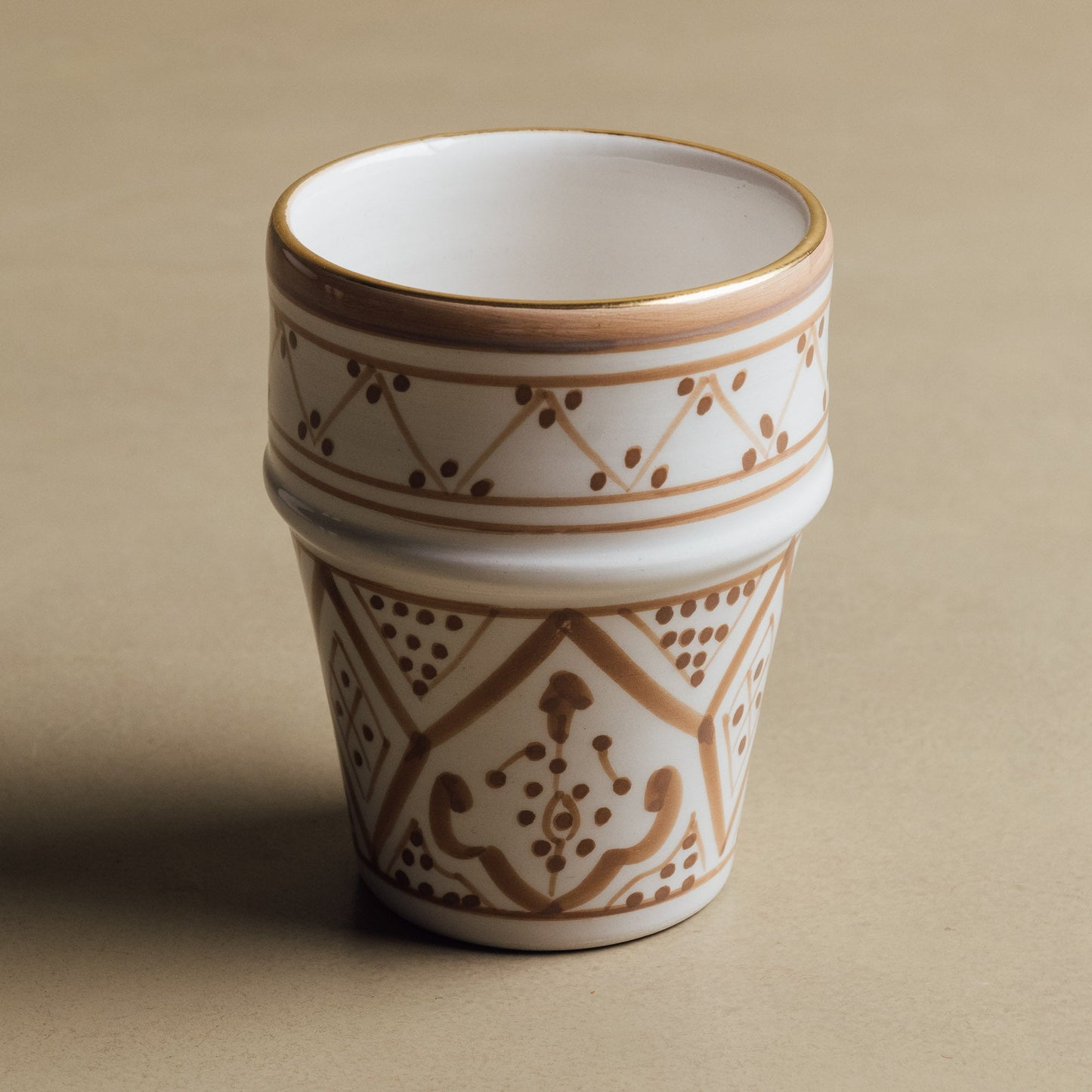 Fez Sand Cup - Moroccan Dinnerware Adorned with 12 Carat Gold Accents - Urbann-Vibe