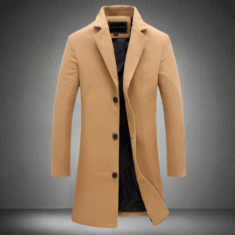 Mason men's slim fit long business coat tailored polished silhouette for professional office wear