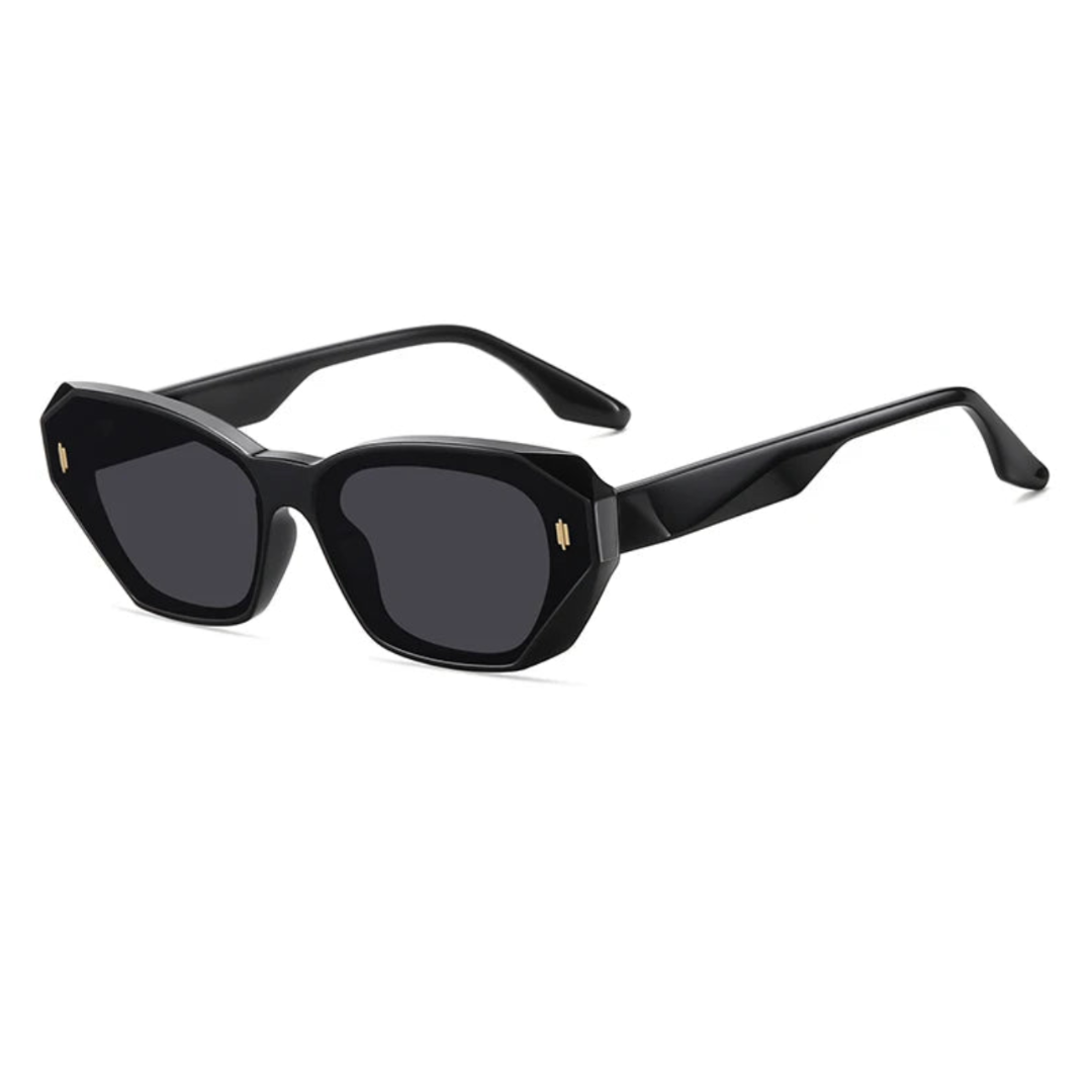 Bold glossy acetate cat eye sunglasses women polarized UV400 lenses tortoiseshell frame