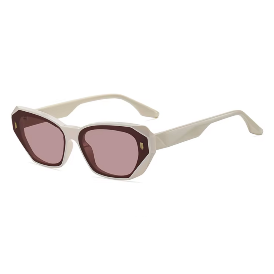 Women's bold glossy acetate cat eye sunglasses with polarized UV400 lenses, tortoiseshell finish