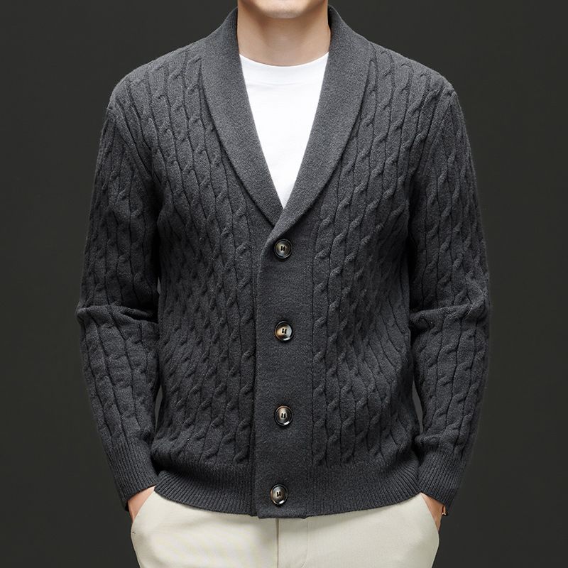 Men's navy buttoned cardigan vest sleeveless tailored fit button-front placket versatile office-to-dinner layer